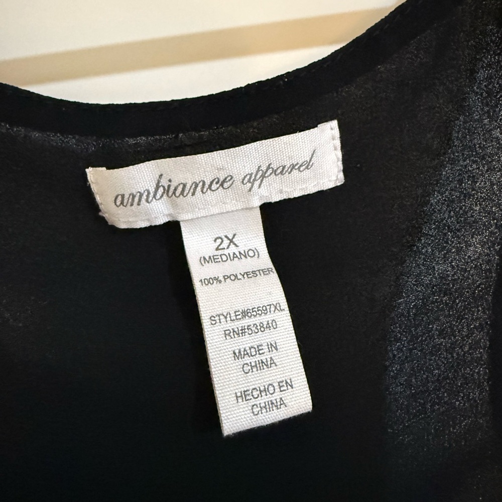 Ambiance Black Asymmetrical Camisole Sleeveless Top - Picture 3 of 3